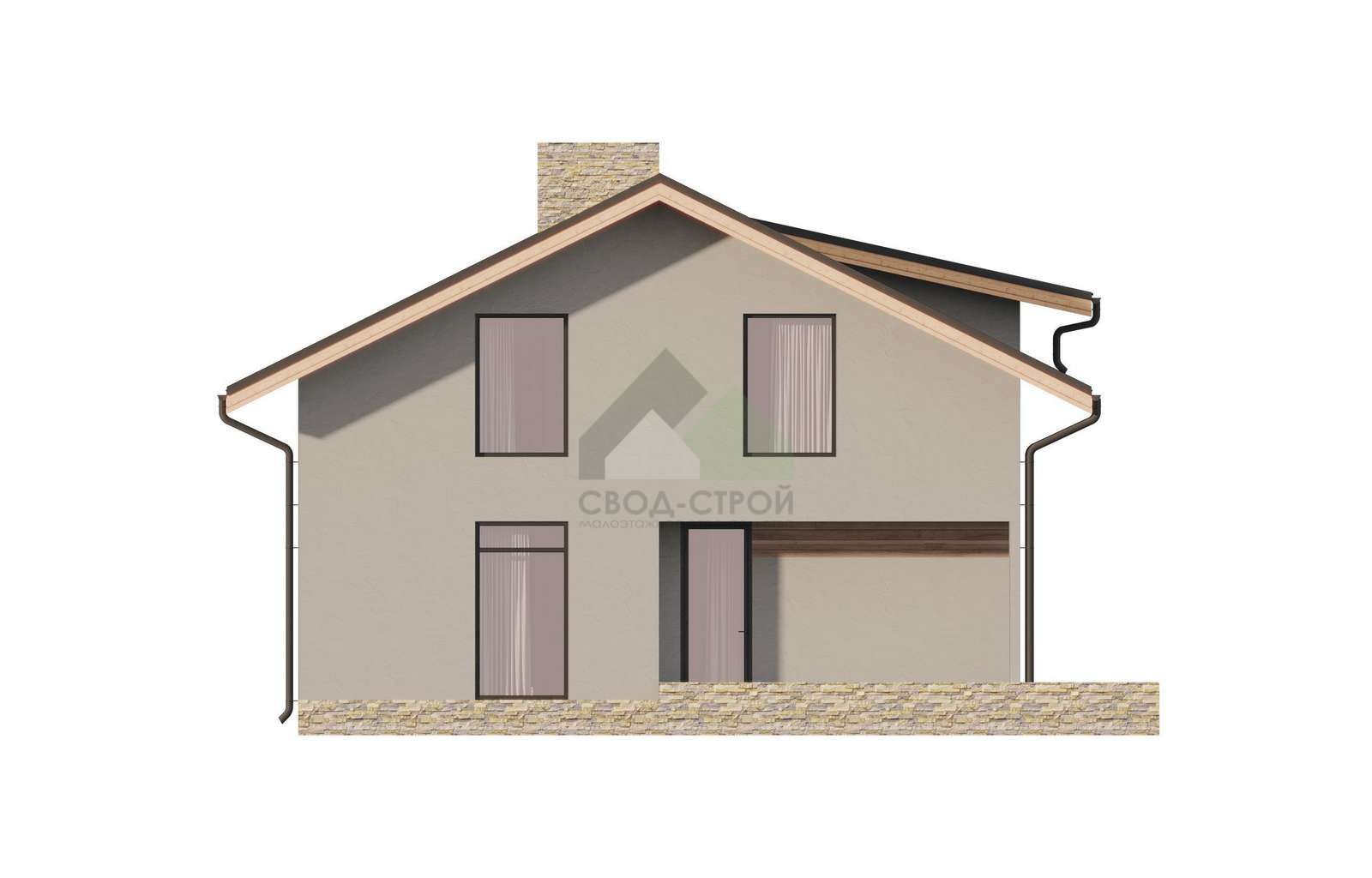Газобетонный дом с балконом С-281 ГБ «Альпийский»