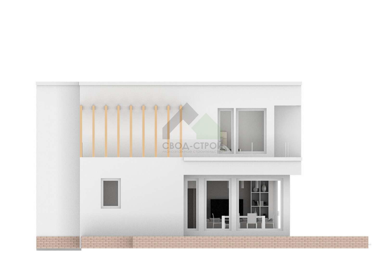 Газобетонный дом с балконом С-265 ГБ «Сидней»