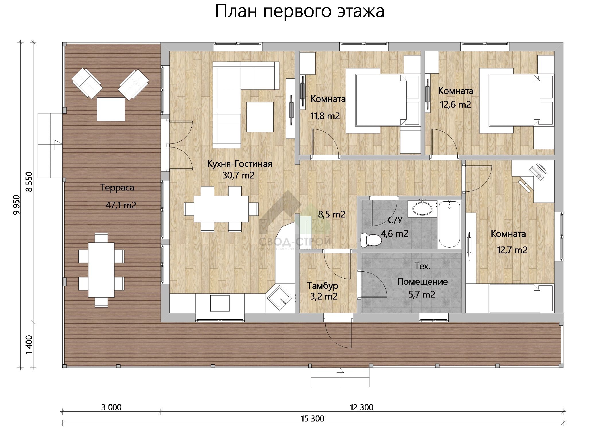Коттедж каркасный С-152 КР «Горизонт»