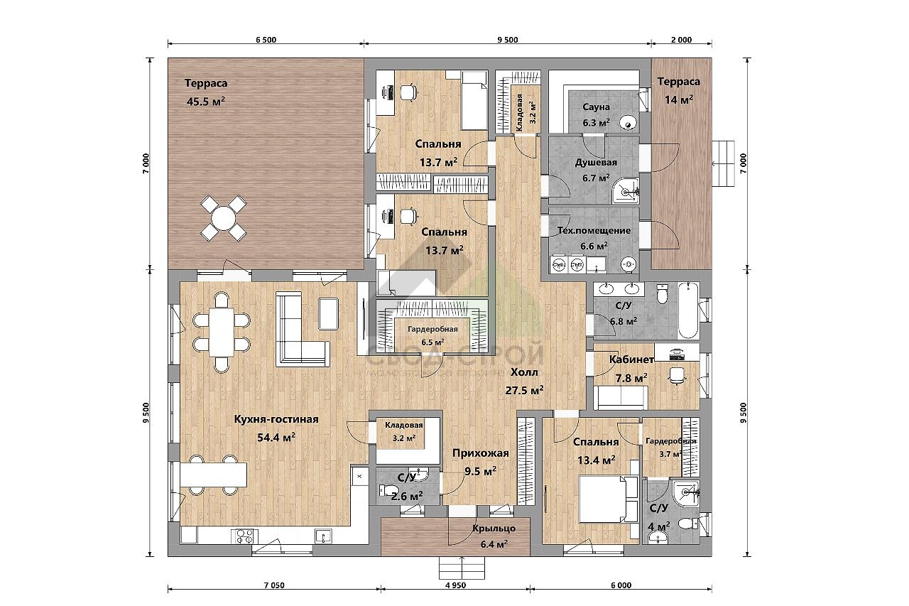Дом из газобетонных блоков С-279 ГБ «Монтана»
