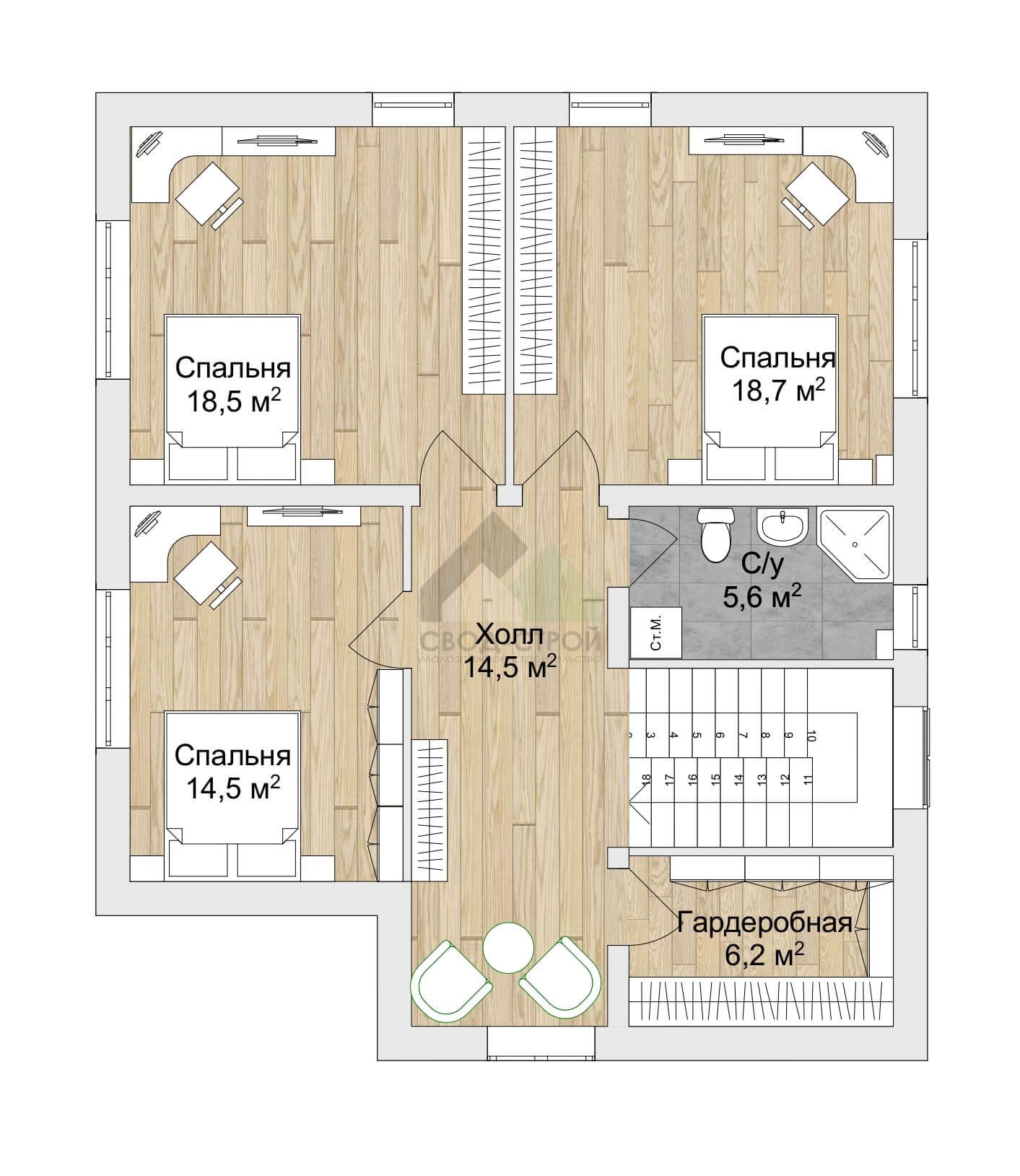 Дом из газобетонных блоков С-218 ГБ «Австрия»