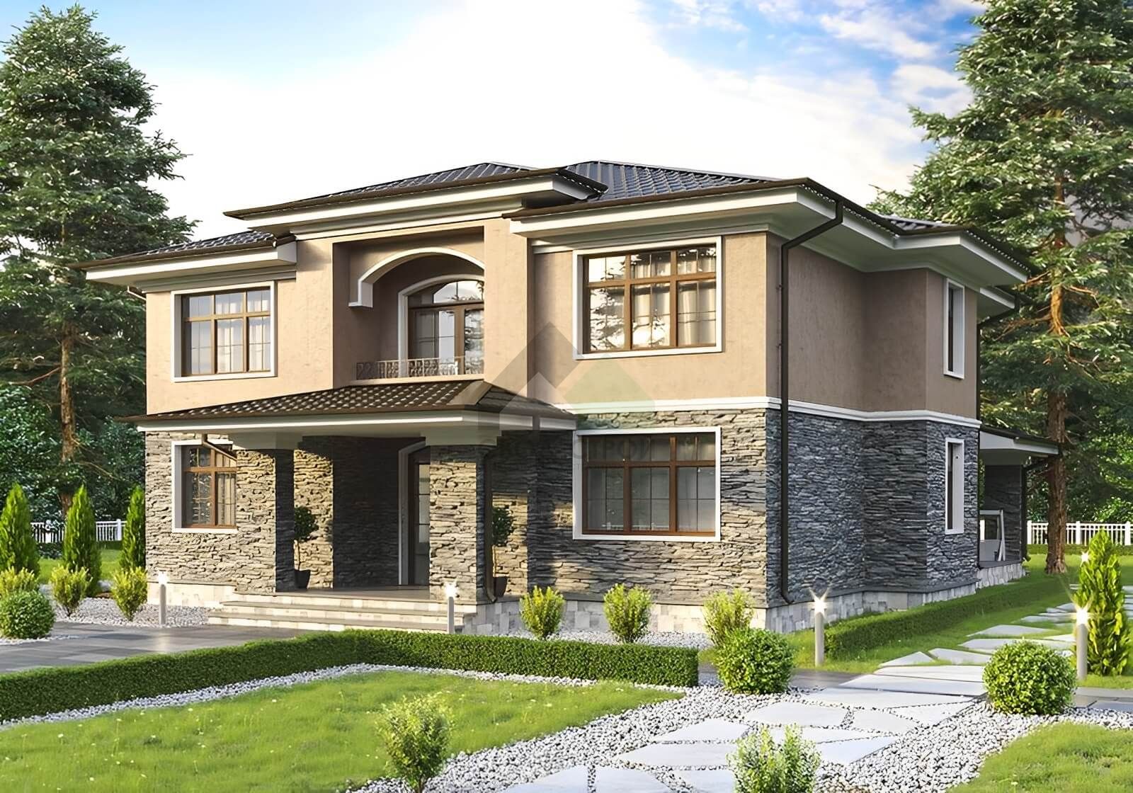 Газобетонный дом с балконом С-327 ГБ «Юпитер»