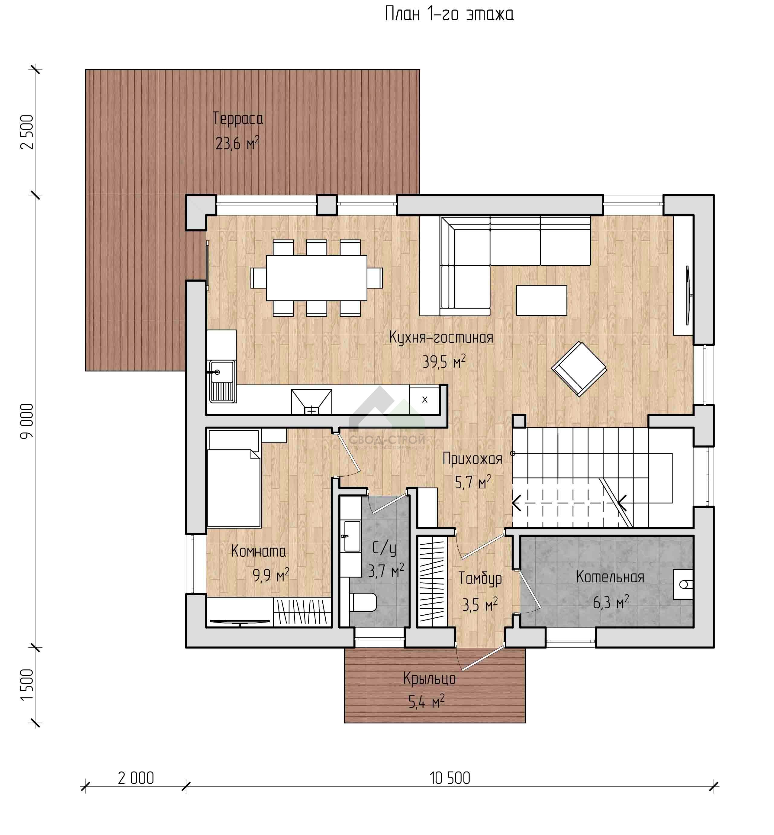 Дом из газобетонных блоков С-218 ГБ «Отдых»