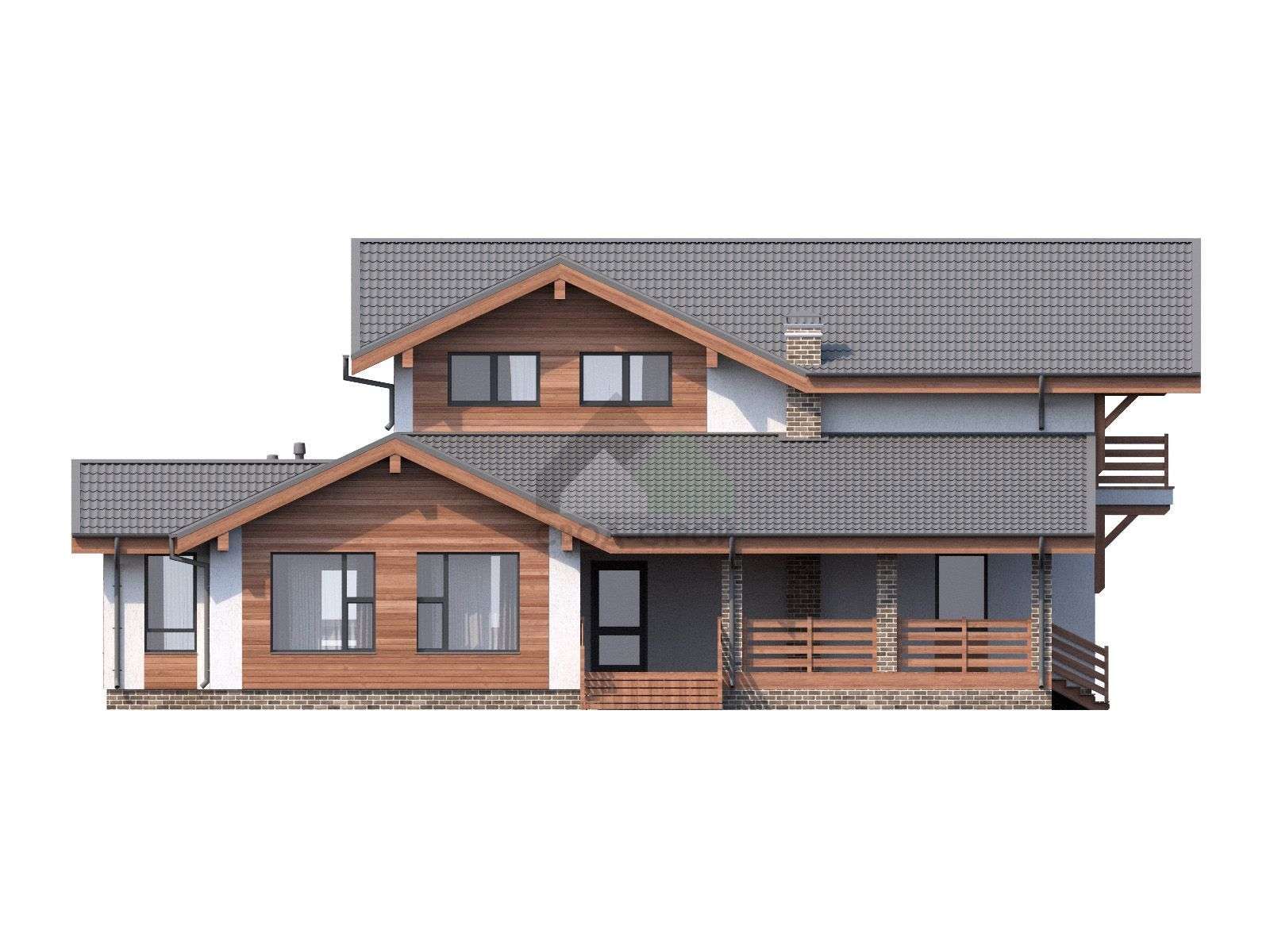 Газобетонный дом с балконом С-421 ГБ «Онегино»