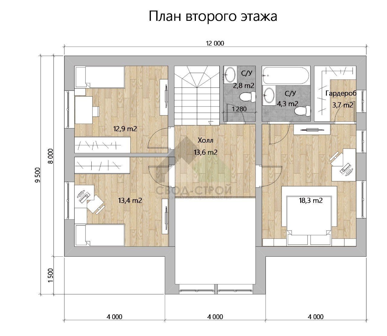 Дом из газобетонных блоков С-248 ГБ «Бета»