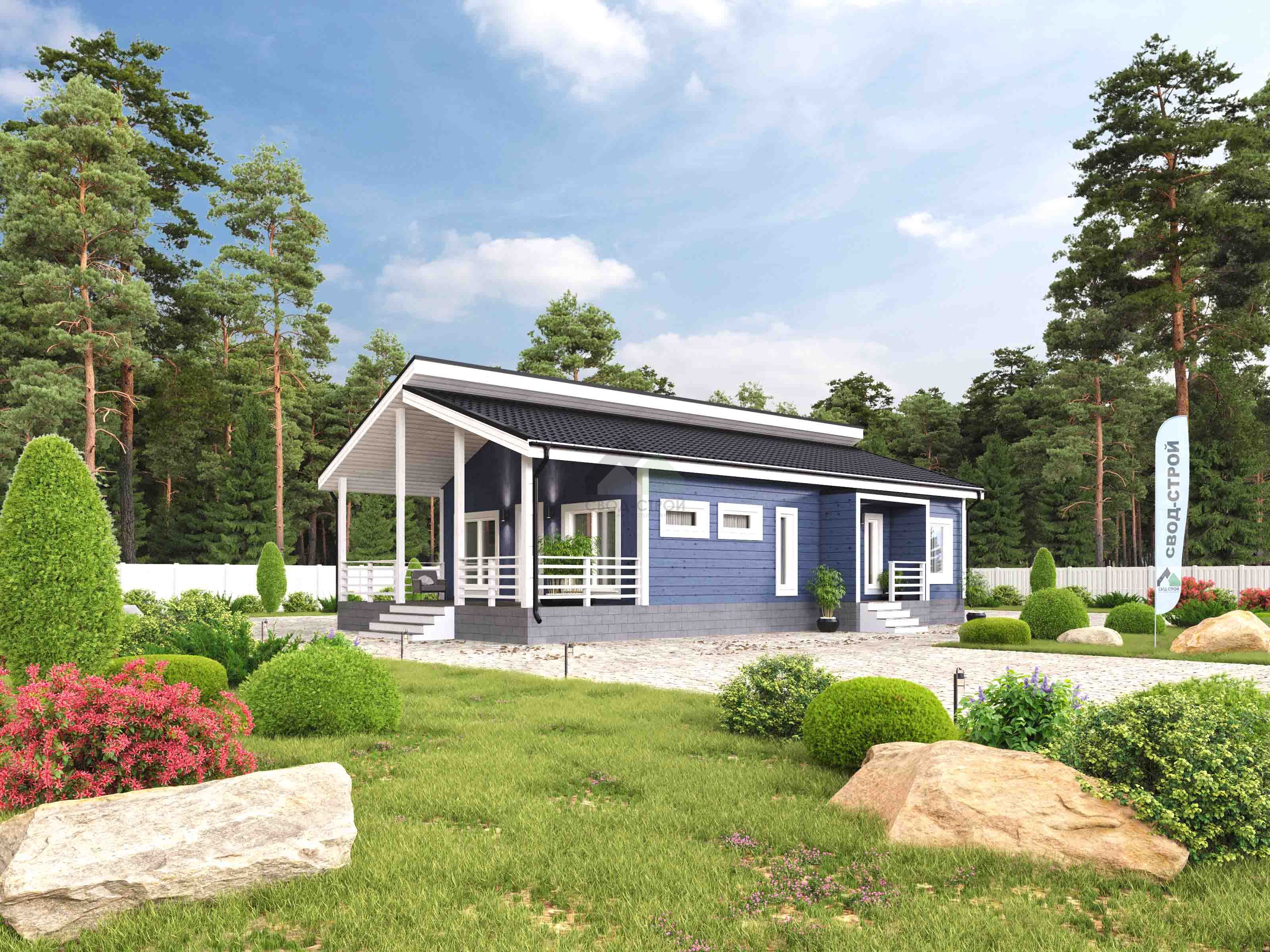 Коттедж каркасный С-115 КР «Сканди»