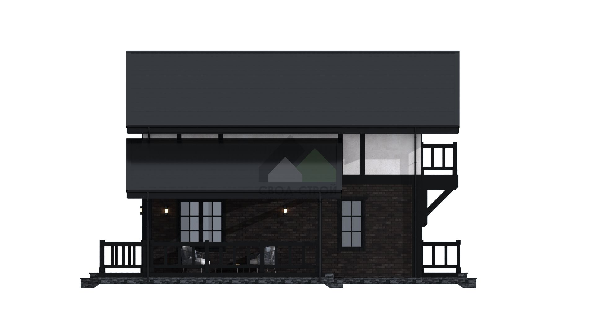 Дом из газобетонных блоков С-212 ГБ «Белл»