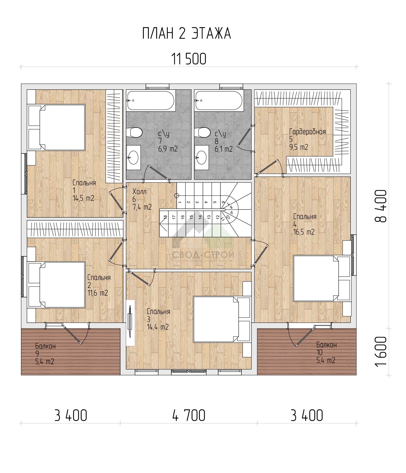 Коттедж каркасный С-234 КР «Ретро»