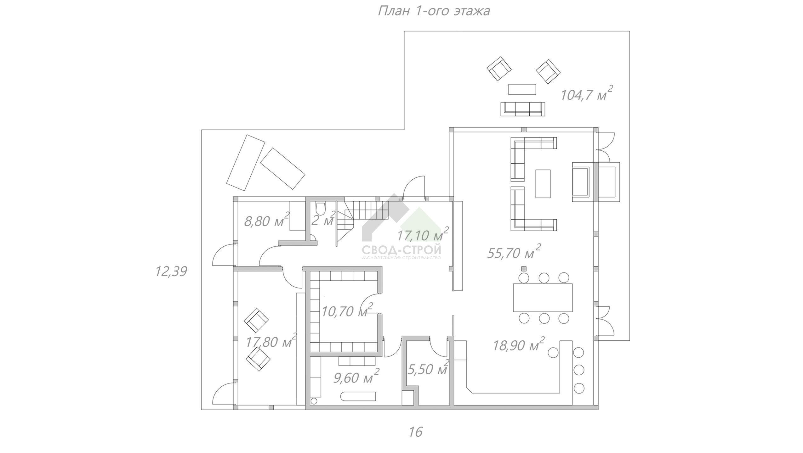 Газобетонный дом с балконом С-461 ГБ «Новый Рассвет»