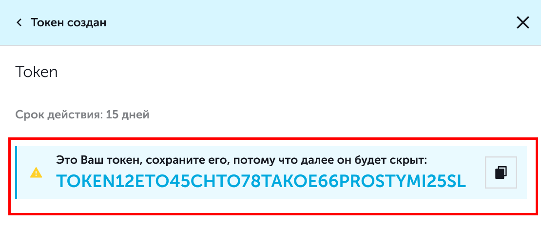 Строка токена