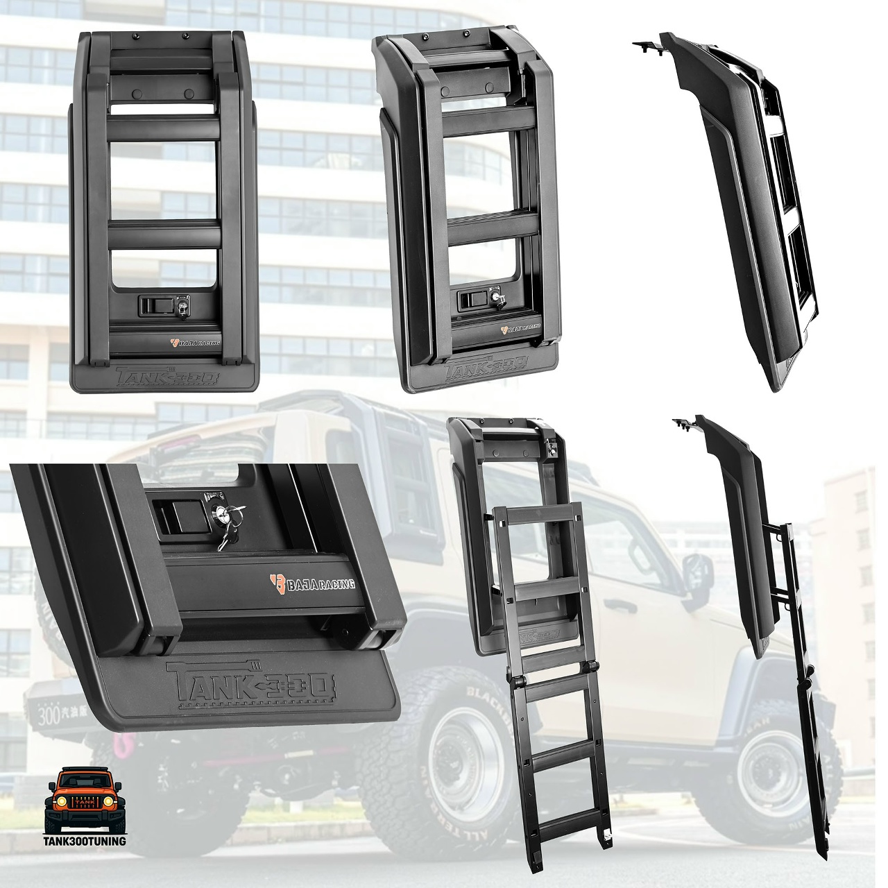Tank 300 Комплект: экспедиционный багажник + лестница Baja Racing 5