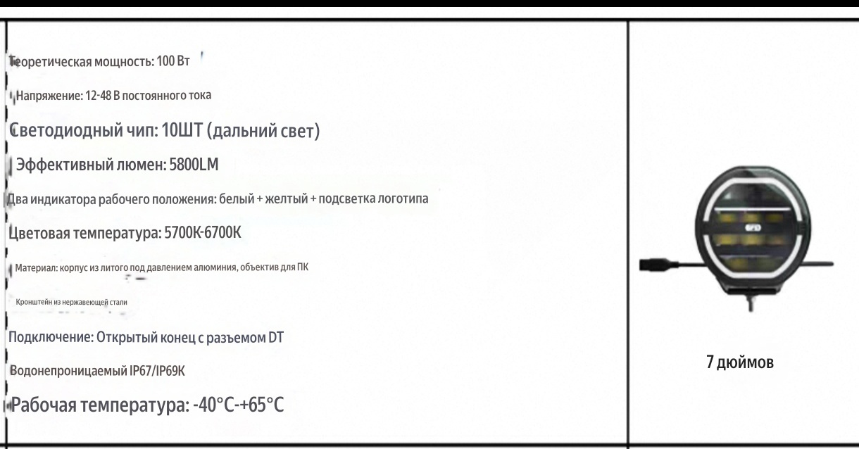 Дополнительные фары Sammoon 7" комплект 2 шт 13