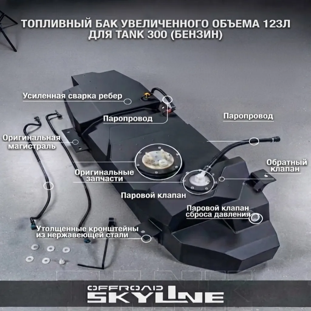 Tank 300 Увеличенный топливный бак Skyline OFFROAD 123Л