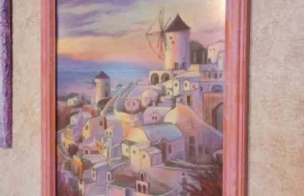 Картина в раме - пейзаж пастелью