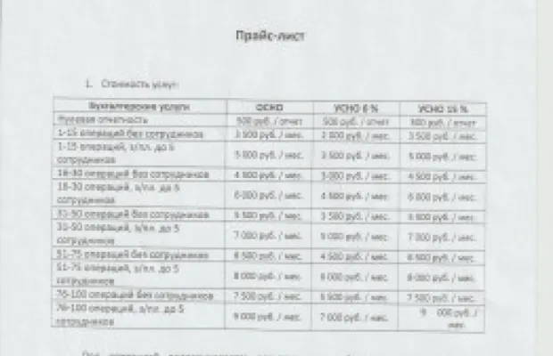 Бухгалтерские услуги Сдача отчетности