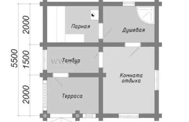 Сруб Баня 6х6м.
