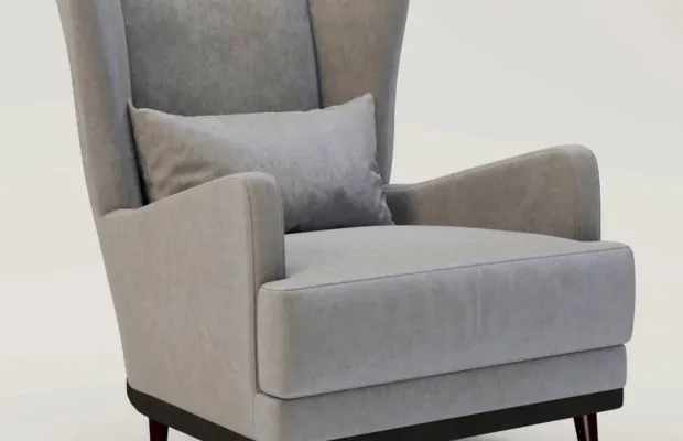 Кресло серое новое