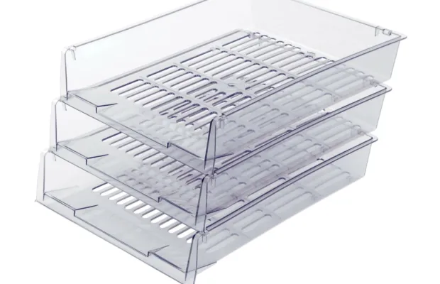 Лотки горизонтальные для бумаг, КОМПЛЕКТ 3 шт., 34027070 мм, прозрачный, BRAUBERG