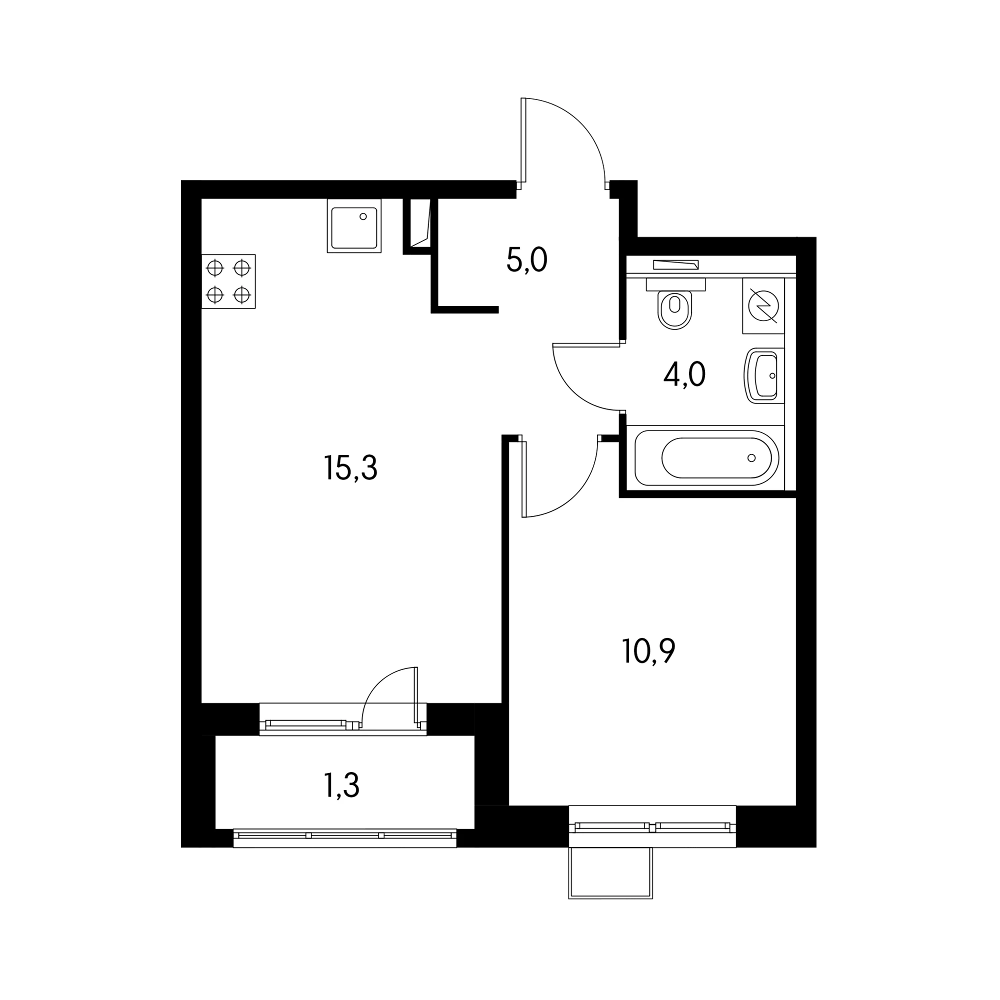 2-к квартира, 70 м²