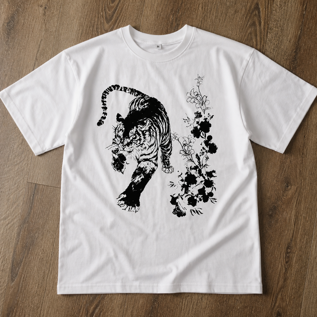 Футболка y2k white tiger archive vintage flat_lay