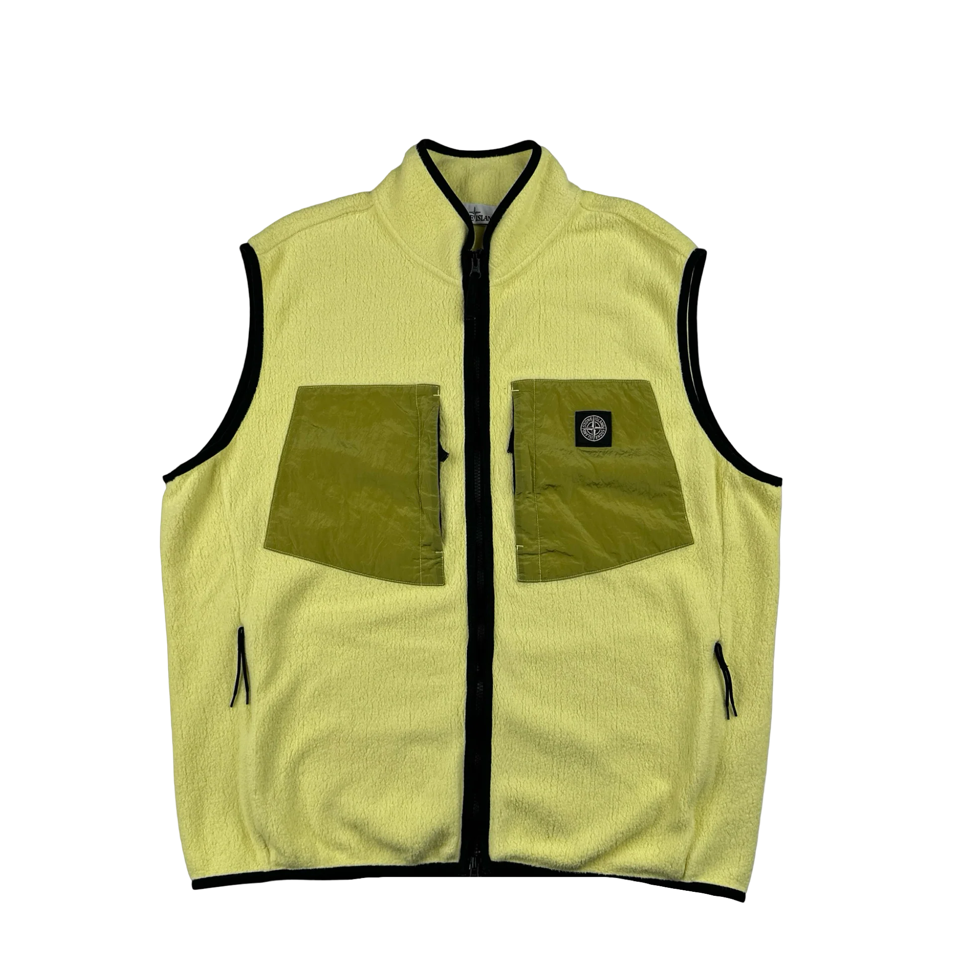 Жилет Stone Island Yellow Cotton Fleece Nylon Metal Pocket Gilet - фото 1