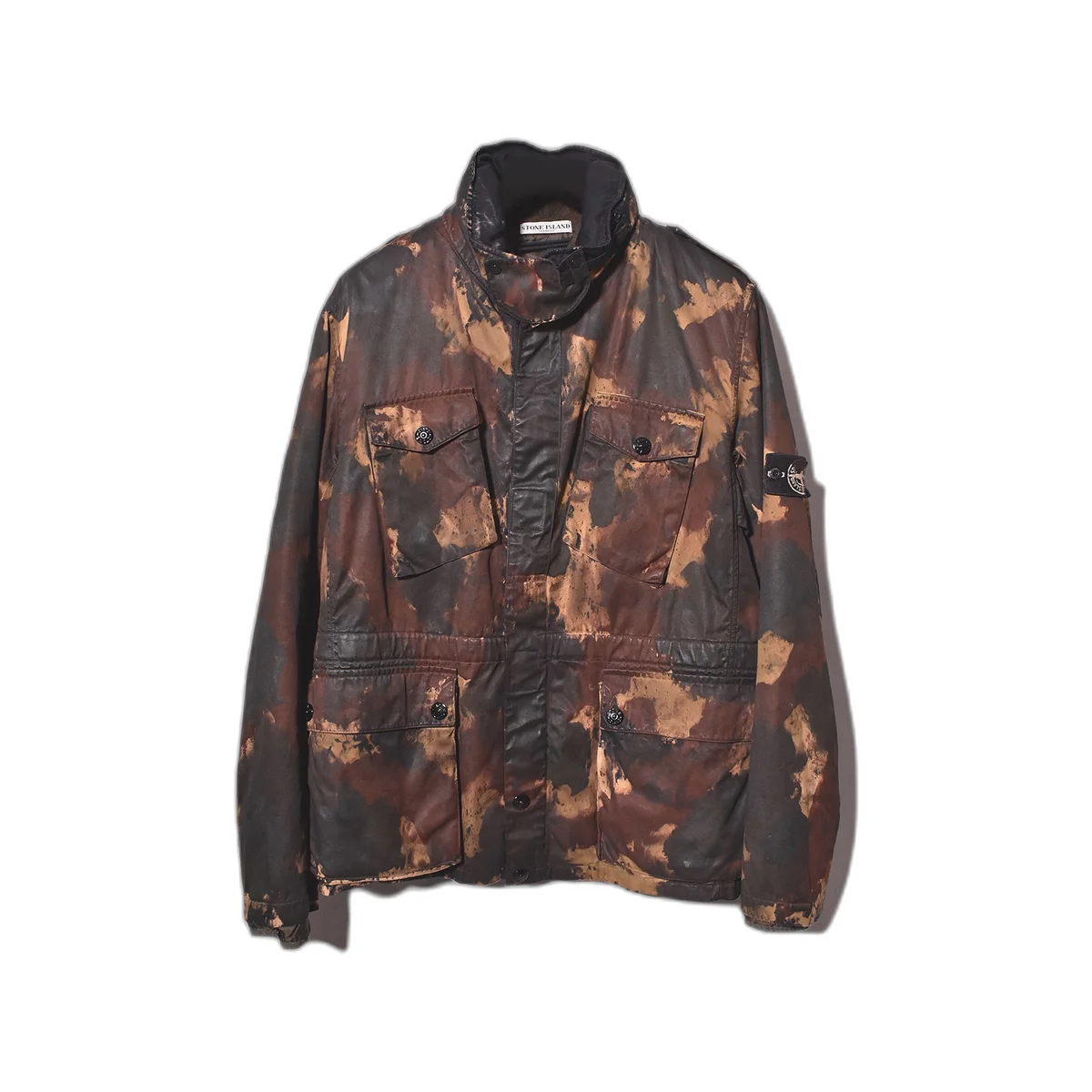 Куртка Stone Island DUAL LAYER HAND PAINTED CAMOUFLAGE RASO GOMMATO FIELD JACKET - фото 1