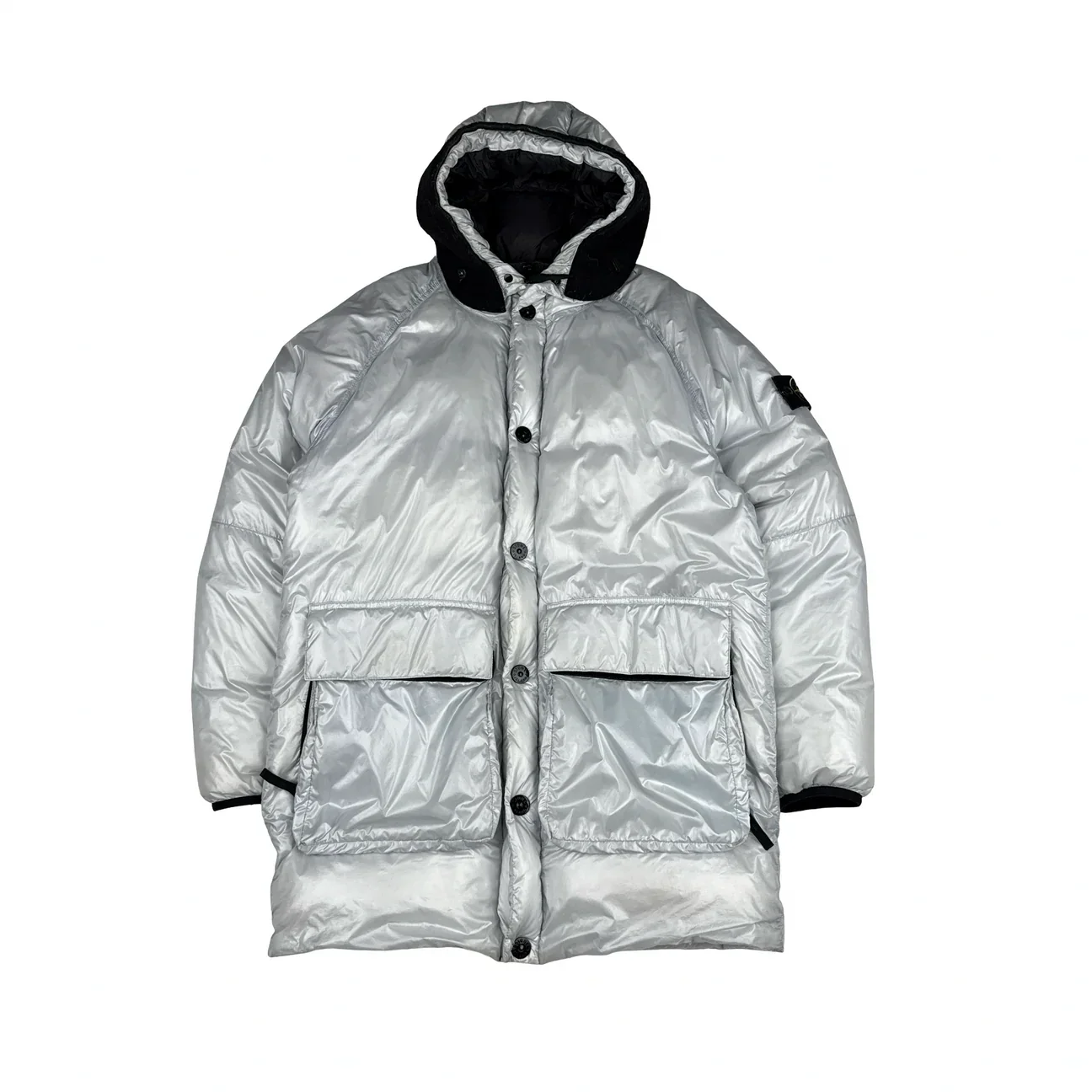 Пуховик Stone Island White Pertex Quantum Y Down Long Puffer - фото 1