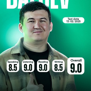 Telegram Channel logo BAFOYEV 9.0 | IELTS SCHOOL NAVOI. Free Telegram Channel Analytics