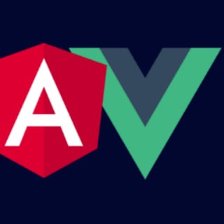 Логотип Телеграм канала Angular Vue js React. Бесплатная аналитика Telegram каналов