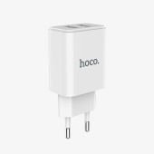 Адаптер Сетевой с кабелем Hoco C62A Victoria 2USB 2,1A/10W (USB/Micro USB) (white)