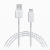 Кабель USB - micro USB [Samsung] ECB-DU4AWE (длинный штекер)  100см 2,4A  (white)