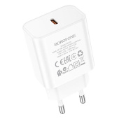 Адаптер Сетевой Borofone BA71A Power PD QC3.0 Type-C 20W (white)