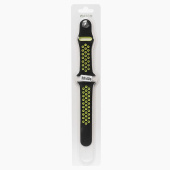 Ремешок - ApW Sport N Apple Watch 38/40/41 mm силикон на кнопке (S) (black/green)