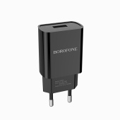 Адаптер Сетевой с кабелем Borofone BA20A Sharp USB 2,1A/10W (USB/Type-C) (black)