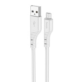 Кабель USB - micro USB Hoco X97 Crystal  100см 2,4A  (light grey)