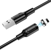 Кабель USB - Apple lightning Borofone BX41 Amiable магнитный  100см 2,4A  (black)