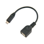 Кабель OTG - micro USB Glossar  15см 1A  (black)