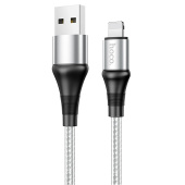 Кабель USB - Apple lightning Hoco X50 Excellent  100см 2,4A  (gray)