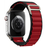 Ремешок - ApW27 Alpine Loop Apple Watch 38/40/41 mm текстиль (black/bordo)