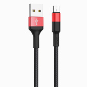 Кабель USB - micro USB Hoco X26 Xpress  100см 2A  (black/red)