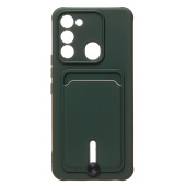 Чехол-накладка - SC304 с картхолдером для "Tecno Spark 8c/Spark Go (2022)" (dark green)