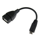 Кабель OTG - mini USB Glossar  10см 1A  (black)