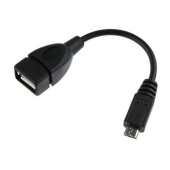 Кабель OTG - mini USB Glossar  20см 1A  (black)