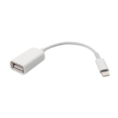 Кабель OTG - Apple lightning Glossar  10см 1A  (white)