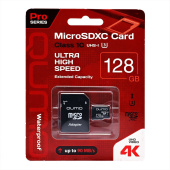 Карта флэш-памяти MicroSD 128 Гб Qumo без SD адаптер Pro seria UHS-1 U3