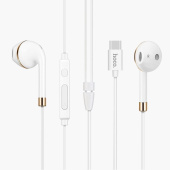 Проводные наушники с микрофоном вкладыши Hoco L8 bluetooth earphones Type-C  (white)