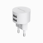 Адаптер Сетевой Borofone BA23A Brilliant 2USB 2,4A/10W (white)