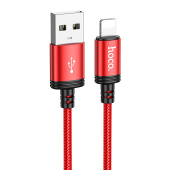 Кабель USB - Apple lightning Hoco X89 Wind  100см 2,4A  (red)