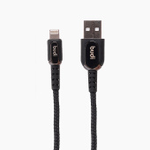 Кабель USB - Apple lightning budi 192L  100см 2,4A  (black)