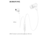 Проводные наушники с микрофоном внутриканальные Borofone BM64 Jack 3,5  (white)